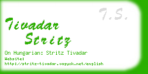 tivadar stritz business card